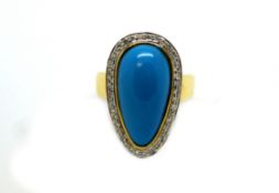 Turquoise and diamond ring