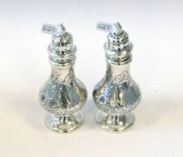 A pair of Indian Silver Pepperettes, Hallmarked 1860 by Charles Nephew & Co Calcutta Height 13cm