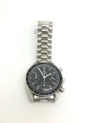 Gentleman's Omega Speedster automatic, black dial with three subsidiary chronograph dials, white