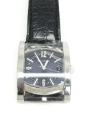 Gentlemen's Bulgari Automatic wristwatch, grey dial with baton hour markers, date aperture, caseback