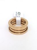 Bulgari 18ct Yellow gold B zero Ring. Size H ½ . 8.3 grams