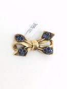 Vintage sapphire set bow brooch