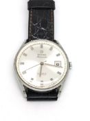 Gentleman's Titoni Airmaster, silver sunburst dial with date aperture and baton hour markers,