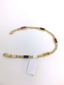 Multi gem set bracelet