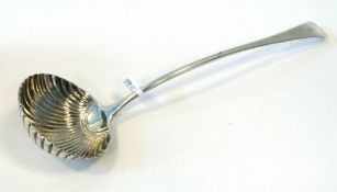 A George III Silver Soup Ladle With Shell Bowl, Hallmarked London 1802 by Thomas Dicks Length 33cm