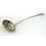 A George III Silver Soup Ladle With Shell Bowl, Hallmarked London 1802 by Thomas Dicks Length 33cm