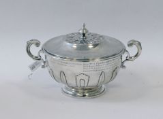 Victorian Silver Bowl & Cover Hallmarked London 1879 by Garrard (The Crown Jewellers) Engraved &