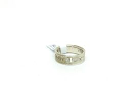 Tiffany & Co Silver and Diamond Band. Size L ½, 5.4 grams