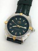 Gentleman's Breitling Antares automatic, circular green dial with baton hour markers, date