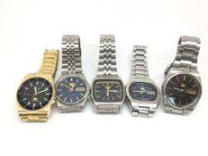 Five various Gentlemanâ€™s Seiko Automatic watches, various models