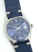 Rolex Gents Automatic Watch Ref 6694, Precision, Blue dial marked oyster date precision. The case is