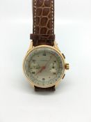 Gentlemen's vintage 18ct yellow gold Luzerna wristwatch, circular dial with Arabic and dot hour