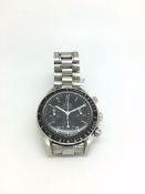 Gentlemen's Omega Speedmaster Automatic, black dial with subsidiary seconds dials, 38mm stainless