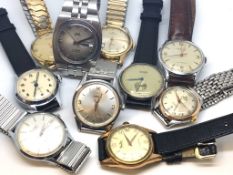 A quantity of mostly vintage watches including Eberhard & Co, Enicar, Smiths and Mavin (10)