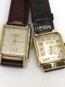 Two Vintage watches including, Gruen Veri-thin Precision, square dial with Arabic numerals, curved
