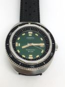 Vintage Winegartens Depthmaster de Luxe automatic, green circular dial, date aperture to three o'