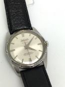 Gentleman's vintage Waltham wristwatch, silvered radial dial with dagger and baton hour markers,
