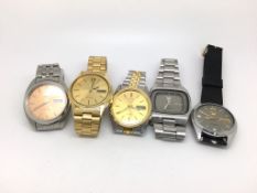Five various Gentlemanâ€™s Seiko Automatic watches, various models