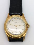 Gentlemen's Audemars Piguet 18ct gold dress watch, circular silvered dial with baton hour markers