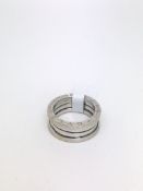 Bulgari 18ct White gold B zero Ring. Size M. 9.9 grams