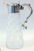 Edwardian Silver claret jug with Acanthus Scroll Handle Hallmarked Birmingham 1905 by Walker &