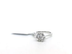 Single stone diamond ring, round brilliant cut diamond weighing an estimated 0.64ct, in an
