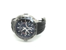 Gentlemen's Tag Heuer SLR Calibre S, black dial with split seconds chronograph and lap time function