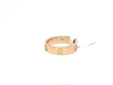 Cartier 18ct Yellow gold Love Ring set with Diamonds. Size V ½ 10g