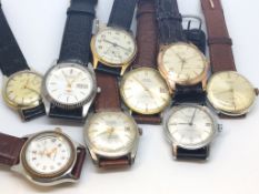 A quantity of mostly vintage watches including Roamer, Citizen and Ingersoll (9)