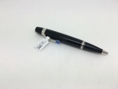 Montblanc Boheme roller ball, stainless steel metal with black enamel, synthetic sapphire coloured