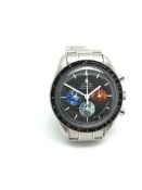 Gentlemen's Omega Speedmaster Professional 'Moonwatch', black dial with baton hour markers, three