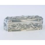 A Silver Trinket Box With Foliate & Cherub Decoration Weight 167g