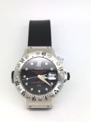 Gentlemen's Hublot Subaquaneus 200m automatic wristwatch, black dial with luminous dot hour markers,
