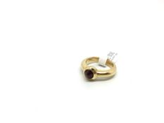 18ct Tiffany & Co garnet ring, rose cut garnet set within a heavy 18ct gold band