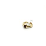 18ct Tiffany & Co garnet ring, rose cut garnet set within a heavy 18ct gold band