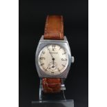 Gents Jeager Le Coulture Vicory wrist watch circa 1935. The case is stainless steel with a screw