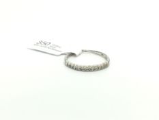 diamond set half eternity ring, 2mm wide band set with round cut diamonds, stamped and tested as