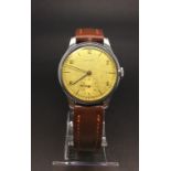 Gentleman's 1940s Longines watch. The case is solid stainless steel throughout. The watch is fully