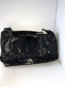 A Kurt Geiger black shiny leather shoulder bag, 48cm wide, 27cm high