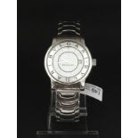 Ladies Bvlgari solotempo, white dial with baton markers, date aperture, stainless steel case and