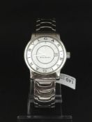 Ladies Bvlgari solotempo, white dial with baton markers, date aperture, stainless steel case and