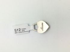 Tiffany & Co silver heart padlock, engraved â€˜Momâ€™