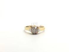 Single stone old cut diamond ring, claw set, estimated old cut diamond weight 0.68ct, all mounted in