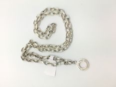 Thomas Sabo silver belcher chain with disc charm, 60cm chain, 23g