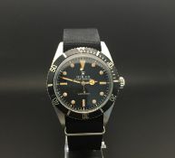 Rolex Submariner ref 6205. A very fine and rare stainless steel automatic wristwatch with sweep