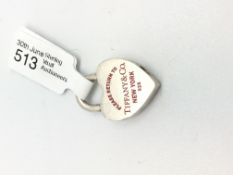 Tiffany & Co silver heart padlock,red enamel 'please return to Tiffany & Co New York'