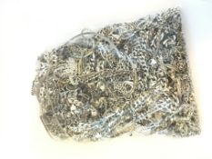 A large quantity of mostly silver chains and bracelets, approximately 4710g gross