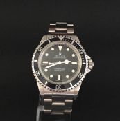 Gentleman's Rolex Oyster Perpetual Submariner, black dial with luminous hour markers, black rotating