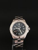 Gentleman's Breitling Automatic Super Ocean wrist watch, diamond set rotating outer bezel, stainless