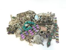 A large quantity of mostly silver gem set Jewellery, including rings, bracelets and pendants,